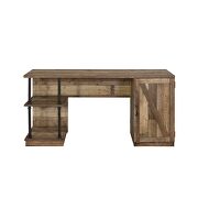 Rustic oak & black finish farm house design writing desk by Acme additional picture 4