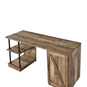 Rustic oak & black finish farm house design writing desk by Acme additional picture 5