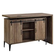 Rustic oak wooden frame/ black metal accent writing desk w/ usb port by Acme additional picture 8