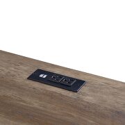 Rustic oak wooden frame/ black metal accent writing desk w/ usb port by Acme additional picture 9