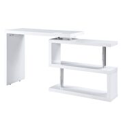 White high gloss finish swivel writing desk with usb port by Acme additional picture 6