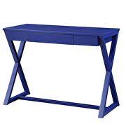 Twilight blue finish x-shape wooden base rectangular writing desk by Acme additional picture 2