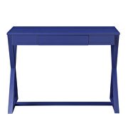 Twilight blue finish x-shape wooden base rectangular writing desk by Acme additional picture 3