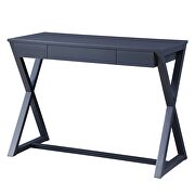 Black finish x-shape wooden base rectangular writing desk by Acme additional picture 2