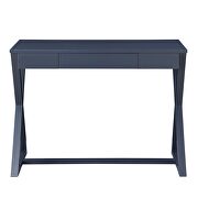 Black finish x-shape wooden base rectangular writing desk by Acme additional picture 3