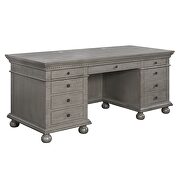 Gray oak finish ornamental trims wooden desk by Acme additional picture 3