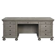 Gray oak finish ornamental trims wooden desk by Acme additional picture 4