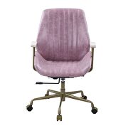 Pink top grain leather executive pneumatic lift office chair by Acme additional picture 2