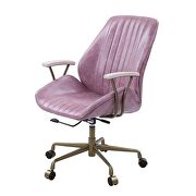 Pink top grain leather executive pneumatic lift office chair by Acme additional picture 3