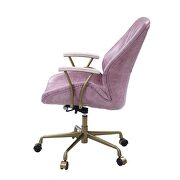 Pink top grain leather executive pneumatic lift office chair by Acme additional picture 4