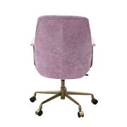 Pink top grain leather executive pneumatic lift office chair by Acme additional picture 5