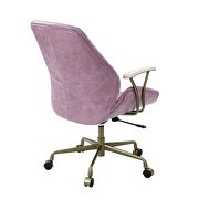 Pink top grain leather executive pneumatic lift office chair by Acme additional picture 6