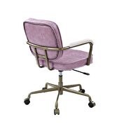 Pink top grain leather padded seat & back swivel office chair by Acme additional picture 6