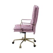 Pink top grain leather padded seat & back office chair by Acme additional picture 4