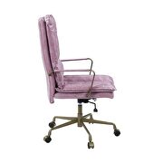 Pink top grain leather padded seat & back office chair by Acme additional picture 6
