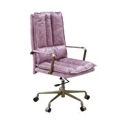 Pink top grain leather padded seat & back office chair by Acme additional picture 7