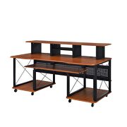 Cherry & black finish rectangular music desk by Acme additional picture 4