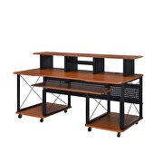 Cherry & black finish rectangular music desk additional photo 4 of 5