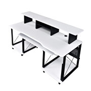 White & black finish rectangular music desk by Acme additional picture 3