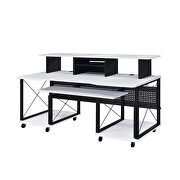White & black finish rectangular music desk by Acme additional picture 4