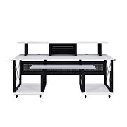 White & black finish rectangular music desk by Acme additional picture 5