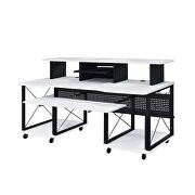 White & black finish rectangular music desk by Acme additional picture 6