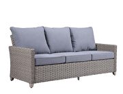 Gray fabric upholstery & gray finish wicker frame 4pc sofa set by Acme additional picture 2
