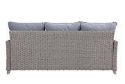 Gray fabric upholstery & gray finish wicker frame 4pc sofa set by Acme additional picture 4