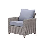 Gray fabric upholstery & gray finish wicker frame 4pc sofa set by Acme additional picture 5