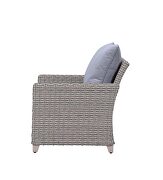 Gray fabric upholstery & gray finish wicker frame 4pc sofa set by Acme additional picture 6
