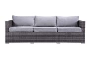 Gray fabric upholstery & gray finish resin wicker frame 4 pc patio sofa set by Acme additional picture 3
