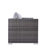 Gray fabric upholstery & gray finish resin wicker frame 4 pc patio sofa set by Acme additional picture 4