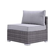Gray fabric upholstery & gray finish resin wicker frame 4 pc patio sofa set by Acme additional picture 7