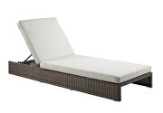 Night green fabric & gray finish wicker frame patio lounge chair by Acme additional picture 2