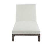 Night green fabric & gray finish wicker frame patio lounge chair by Acme additional picture 3