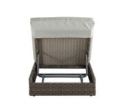 Night green fabric & gray finish wicker frame patio lounge chair by Acme additional picture 5