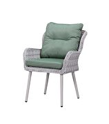 Night green fabric & gray finish wicker frame 7pc patio dining set by Acme additional picture 6