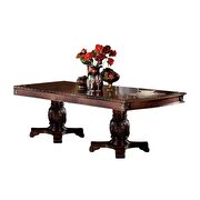 Cherry finish double pedestal dining table by Acme additional picture 2
