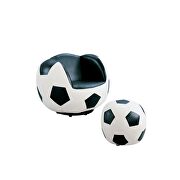 Soccer: white & black 2pc pack chair & ottoman by Acme additional picture 2