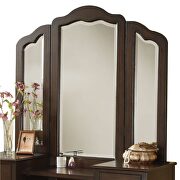 Espresso finish vanity desk, stool and mirror by Acme additional picture 3