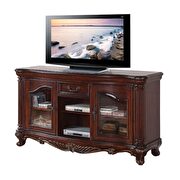 Brown cherry finish TV stand in traditional style by Acme additional picture 2