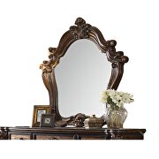 Cherry oak vanity desk, stool and mirror by Acme additional picture 3