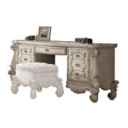 Bone white vanity desk, stool and mirror by Acme additional picture 2