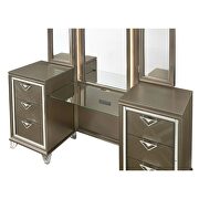 Dark champagne wooden frame vanity desk w/ led by Acme additional picture 5