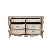 Marble & antique white dresser w/marble top by Acme additional picture 4