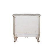 Marble & antique white nightstand w/marble top additional photo 5 of 5