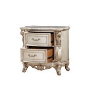 Marble & antique white nightstand w/marble top by Acme additional picture 6