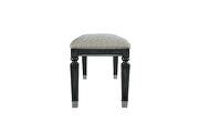 Two tone beige fabric/ charcoal & light gray finish base bench by Acme additional picture 4