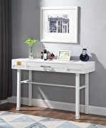 White finish vanity desk, chair and mirror by Acme additional picture 2