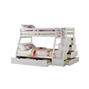 White jason twin/full bunk bed w/storage ladder & trundle by Acme additional picture 3